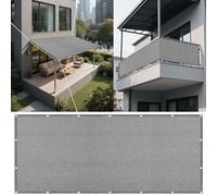 Vela Parasole 400 x 480 cm Anti UV Corde di Supporto Copertura Antipolvere Antipolvere Protezione Antivento per Esterno, Giardino, Terrazzo, Balcone, Grigio Chiaro