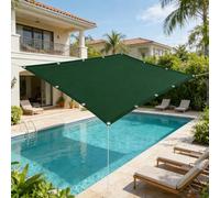 Vela Parasole 450 x 550 cm Impermeabile, Protezione Raggi UV 98%, Protezione Solare e Antivento, Impermeabile Telo Parasole Tenda per Esterno Balcone Cortile, Verde Scuro
