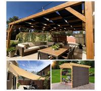 Vela Parasole, 5.3 x 6 m Protezione dal Vento, Impermeabile e Antivento, con Cuciture Trasversali a 6 Strati, Robusto e Stabile, per Giardino, Balcone, Terrazzo, Nero