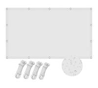 Vela parasole 7 x 7 m, protezione UV, resistente alle intemperie, telone con occhielli e corde, per giardino, patio, piscina, resistente, colore: bianco