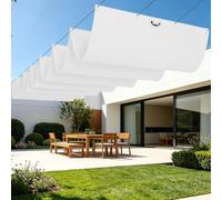 Vela Parasole a Onda Retrattile 1000 x 340 cm Impermeabile Tenda da Sole Pergolato Resistente Agli Strappi per Patio, Terrazza, Giardino, Veranda, Protezione Esterna, Bianco