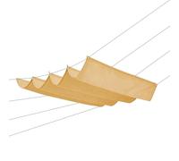 Vela Parasole a Onda Retrattile 280 x 400 cm Impermeabile Protezione UV Antivento Vela Ombreggiante Impermeabile con Occhielli per Esterno, Giardino, Terrazzo, Balcone, Color Crema