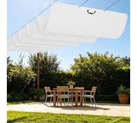 Vela Parasole a Onda Retrattile 350 x 720 cm Personalizzabile Parasole Retrattile con Occhielli e Cordino per Terrazza, Pergola, Veranda, Giardino, Bianco