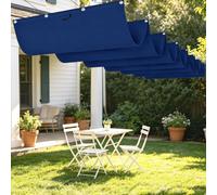 Vela Parasole a Onda Retrattile 450 x 360 cm Regolabile Tenda da Sole Pergolato Resistente Agli Strappi per Terrazza, Pergola, Veranda, Giardino, Blu Scuro