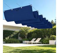 Vela Parasole a Onda Retrattile 650 x 450 cm Impermeabile Tenda da Sole Pergolato Resistente Agli Strappi per Patio, Terrazza, Giardino, Veranda, Protezione Esterna, Blu Scuro