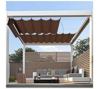 Vela Parasole a Onda Retrattile, Copertura Ombreggiante per Patio Esterno, Tettoia a Pergola Retrattile, Tenda da Sole Scorrevole in Filo d'acciaio per la Protezione dal Sole,Marrone,3.5x6.5m