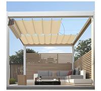 Vela Parasole a Onda Retrattile, Copertura Ombreggiante per Patio Esterno, Tettoia a Pergola Retrattile, Tenda da Sole Scorrevole in Filo d'Acciaio per la Protezione dal Sole,Beige,3.5x6.5m