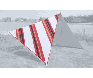 Vela parasole bent canvas allover con palo in acciaio incluso strisce bianche/rosso