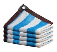 Vela parasole colorata con blocco al 90%, recinzione for la privacy, copertura for pergola a strisce multicolori con occhielli antiruggine, for pergola, piante, cuccia(Striped blue,4 * 5m)