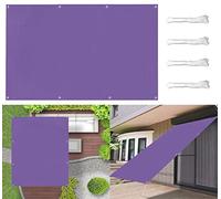 Vela parasole con protezione UV, 10 x 10 m, resistente alle intemperie, ad angolo retto, con corde, per giardino e balcone, colore viola, resistente al vento, per uso esterno