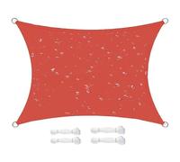 Vela parasole da giardino in tessuto resistente ai raggi UV, con asole, for portico, cortile, cortile, rettangolo, antivento, impermeabile, Oxford(Red,10x13ft/3x4m)