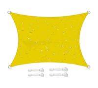 Vela parasole da giardino in tessuto resistente ai raggi UV, con asole, for portico, cortile, cortile, rettangolo, antivento, impermeabile, Oxford(Yellow,13x20ft/4x6m)