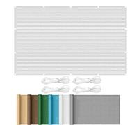 Vela parasole da giardino, traspirante, resistente ai raggi UV, 2,4 x 8,5 m, con 4 corde, per terrazza e cortile, resistente alle intemperie, colore bianco