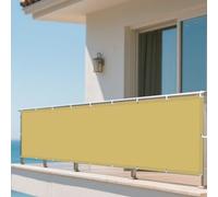 Vela Parasole Impermeabile 100 x 160 cm Protezione Raggi UV 98% Rete Ombreggiante Impermeabile, con Corde di Supporto per Giardino Terrazzo e Campeggio, Giallo sabbia