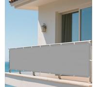 Vela Parasole Impermeabile 100 x 160 cm Protezione Raggi UV 98% Rete Ombreggiante Impermeabile, con Corde di Supporto per Giardino Terrazzo e Campeggio, Grigio Chiaro