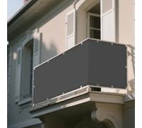 Vela Parasole Impermeabile 125 x 220 cm Rettangolare 98% Anti-Uv Tenda Parasole Esterno Protezione UV Telo con Fune Occhiellato Balcone, La Terrazza e Il Giardino, Grigio Scuro