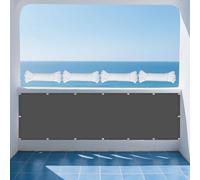 Vela Parasole Impermeabile 160 x 365 cm Anti UV Corde di Supporto Rete Ombreggiante Protezione Raggi UV con Fune e Occhiellato per Esterno Terrazza Giardino Piscina, Grigio Scuro