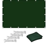 Vela parasole impermeabile, 2,5 x 3,1 m, protezione UV, resistente agli strappi, leggera, con occhielli e cordini, per giardino/pergola, tessuto ombreggiante verde scuro