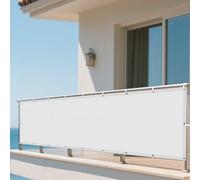 Vela Parasole Impermeabile 75 x 170 cm Protezione Raggi UV 98% Rete Ombreggiante Impermeabile, con Corde di Supporto per Giardino Terrazzo e Campeggio, Bianco