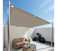 Vela Parasole Impermeabile 8 x 8 m Protezione UV 98% Vela Tela Ombreggiante Pes Protección Rayos UV con Corda di Fissaggio per Giardino, Terrazzo e Piscina, Cachi