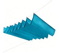 Vela Parasole Ondulata Retrattile 210 x 1050 cm Impermeabile Protezione UV Antivento Vela de Sombra con Occhielli per Terrazza, Giardino, Balcone, Campeggio, Blu Cielo
