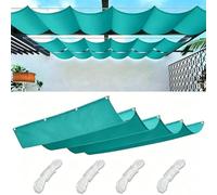 Vela Parasole Ondulata Retrattile, Copertura Impermeabile per Pergola e Patio Esterno - Tenda a Onda con Protezione UV al 95% e Corda, Ideale per Giardino e Ter(Size:2.5x6m(WxL),Color:Azzurro cielo)