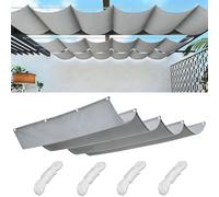 Vela Parasole Ondulata Retrattile, Copertura Impermeabile per Pergola e Patio Esterno - Tenda a Onda con Protezione UV al 95% e Corda, Ideale per Giardino e Ter(Size:2.5x2.5m(WxL),Color:Grigio chiaro)