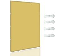 Vela Parasole per Gazebo 3.5 x 5.5 m Rettangolare Impermeabile Tende Protettive, Protezione UV e Antipioggia Parasole con Funi di Tensione, per Terrazze, Balconi, Giallo sabbia