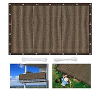 Vela parasole quadrata, traspirante, 2,2 x 3,5 m, protezione UV e resistente al vento, con occhielli e corde, per balcone, giardino, patio, colore marrone A