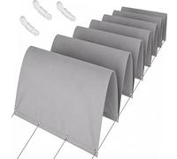 Vela Parasole Retrattile 130 x 580 cm Protezione Solare Resistente Modello Vela Ombreggiante Rettangolare con Fune e Occhiellato per Giardino Terrazza, Grigio Chiaro