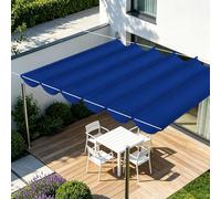 Vela Parasole Retrattile con Occhielli 250 x 640 cm Senza Foratura Telo Ombreggiante con Occhielli e Cordino per Terrazza, Pergola, Veranda, Giardino, Blu Scuro