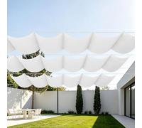 Vela Parasole Retrattile con Occhielli 300 x 660 cm Regolabile Vele Parasole da Esterno con Occhielli Resistente per Patio, Terrazza, Giardino, Veranda, Protezione Esterna, Bianco