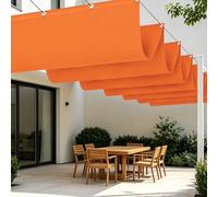 Vela Parasole Retrattile con Occhielli 350 x 460 cm Impermeabile Vele Parasole con Occhielli Resistente per Terrazza, Pergola, Veranda, Giardino, Arancione