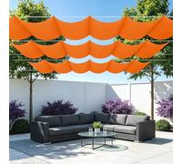 Vela Parasole Retrattile con Occhielli 350 x 560 cm Senza Foratura Vele Parasole con Occhielli con e Cordino per Esterno, Terrazzo, Giardino, Balcone, Patio, Arancione
