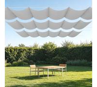 Vela Parasole Retrattile con Occhielli 450 x 500 cm Personalizzabile Telo Ombreggiante Resistente per Terrazza, Pergola, Veranda, Giardino, Grigio Chiaro
