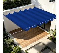 Vela Parasole Retrattile con Occhielli 500 x 100 cm Senza Foratura Telo Ombreggiante Resistente per Esterno, Terrazzo, Giardino, Balcone, Patio, Blu Scuro