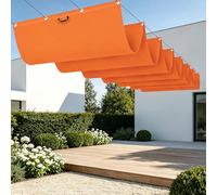 Vela Parasole Retrattile con Occhielli 500 x 1000 cm Senza Foratura Telo Ombreggiante con Occhielli e Cordino per Esterno, Terrazzo, Giardino, Balcone, Patio, Arancione