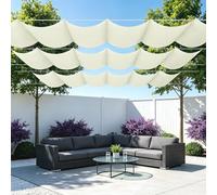 Vela Parasole Retrattile con Occhielli 600 x 320 cm Senza Foratura Vele Parasole con Occhielli con e Cordino per Esterno, Terrazzo, Giardino, Balcone, Patio, bianco