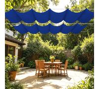 Vela Parasole Retrattile con Occhielli 850 x 300 cm Senza Foratura Telo Ombreggiante Resistente per Patio, Terrazza, Giardino, Veranda, Protezione Esterna, Blu Scuro
