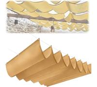 Vela Parasole Retrattile Impermeabile - Tenda da Sole in Poliestere Resistente per Patio, Cortile, Posto Auto Coperto, Protezione dal Vento E dai Raggi UV, Sand 1.2 * 11M (W*L)