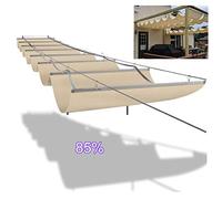 Vela Parasole Retrattile Wave Shade Sails, Tenda a Rullo Anti-UV per pergola con Kit di Montaggio, Modello 2021, Colore Beige, Dimensioni 0,6x5 m.