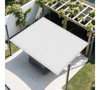 Vela Parasole Rettangolare 1.4 x 8 m Pes Poliestere Impermeabile Rettangolare Telo Ombra con Fune e Occhiellato Protezione UV per Balcone per Giardino, Balcone, Bianco