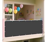 Vela Parasole Rettangolare 105 x 220 cm Anti UV Corde di Supporto Impermeabile Telo Ombra Protezione Solare Antivento con Fune per Giardino, Terrazzo e Piscina, Grigio Scuro