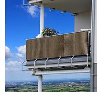 Vela Parasole Rettangolare 115X650 Cm Impermeabile con Protezione Uv per Giardino, Balcone, Cortile, Antivento, Color Tortora con Corda Inclusa