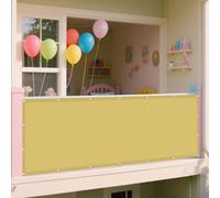 Vela Parasole Rettangolare 140 x 240 cm Anti UV Corde di Supporto Impermeabile Telo Ombra Protezione Solare Antivento con Fune per Giardino, Terrazzo e Piscina, Giallo sabbia
