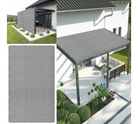 Vela Parasole Rettangolare 320 x 370 cm Copertura Antipolvere Protezione Antivento Tenda Parasole Esterno con Fune Tenda a Vela per Giardino e Terrazza, Piscina, Grigio Chiaro