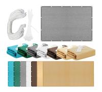 Vela Parasole Rettangolare 546 x 587 cm Poliestere Traspirante Traspirante Rettangolo Protezione Raggi UV con Fune e Occhiellato per Giardino/Pergola/Serra/Balcone/Cortile, Grigio Chiaro