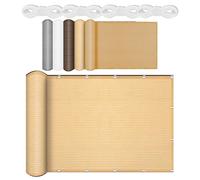 Vela Parasole Rettangolare 644 x 722 cm Poliestere Traspirante Ombreggiante Traspirante Protezione Anti Raggi UV e Balcone, La Terrazza e Il Giardino, Color Crema