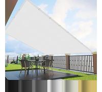Vela parasole rettangolare impermeabile, 10 x 10 m, protezione UV al 95%, per patio, giardino, terrazza, parasole bianco per un'efficace protezione solare