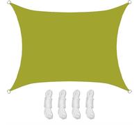 Vela parasole rettangolare, impermeabile, protezione UV al 95%, baldacchino per balcone e giardino, resistente alle intemperie, con anelli a D e cavo, 5 x 7 m, giallo e verde